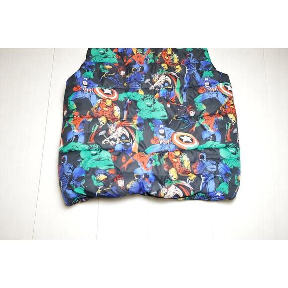 Marvel x H&M Kids Puffer Vest – Size 8-10 – Superhero Print – Black Multicolor - Picture 8 of 11